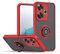 XINYEXIN Funda para Xiaomi Poco F6 5G, Funda con Soporte de Anillo, TPU + PC Translúcido Anti- Arañazos Carcasa Protectora Antigolpes Case Cover - Rojo