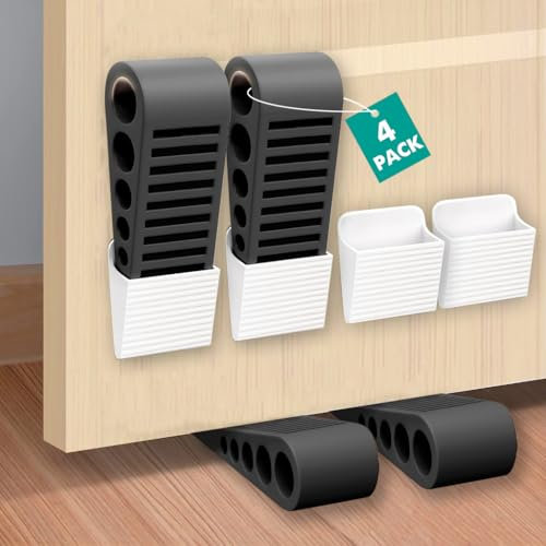 POWERLAND Arrêts de Cale Porte Sol, Antidérapants, Durables et Résistants, Cale Porte Caoutchouc, Stop Porte sol pour Sol adapté à tous les matériaux