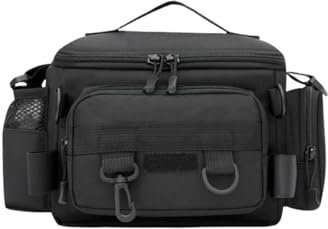 Somerway Bolsa de pesca de carpa, de un solo hombro, bolsa de aparejos de pesca en el mar, con correa acolchada para el hombro, resistente al agua, tela Oxford, camuflaje, bolsa de transporte al aire