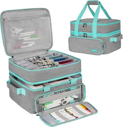 Carrying Case Compatible with Cricut EasyPress 2,Cricut EasyPress3 (9x9,10x10,12x10)Double-Layer Heat Press Machine Storage Bag Fits for Htvront(10x10)Tools and Accessories,Easy Press Mat