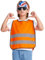 AYKRM Kinderwarnweste - Orange Leuchtweste für Kinder von 6-9 Jahren - Sicherheitsweste für Auto - Reflektorweste für mehr Sichtbarkeit im Dunkeln