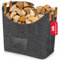 EVOCAMP Filzkorb XXL - 69L, Filztasche groß, mit Holzgriffen, Körbe Aufbewahrung, Holzkorb für Kaminholz, Kaminholzkorb, Kaminholztasche, Brennholzkorb, Zeitungskorb aus Filz (44x44x30 cm), grau