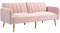 HOMCOM Sofá Cama de 2 Plazas Moderno 173x75x73 cm Sofá Cama Plegable Tapizado en Lino Sintético con Respaldo Ajustable en 3 Niveles y Reposabrazos Desmontables para Salón Oficina Rosa