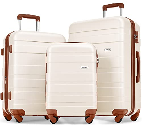 Luggage 3 Pcs ABS Hardside Luggage Sets Spinner Wheels Suitcases