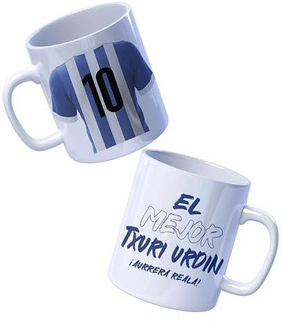 LINFORMAL Keramiktasse, Tasse, 350 ml, Blau, Fußball-Design, Zuhause