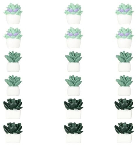 18pcs Plant Magnets, Cute Fridge Magnets Funny Aesthetic Succulent Magnets for Locker Desk Accessories Magnetic Plant Decorative Magnets for Kitchen Refrigerator Office Whiteboard