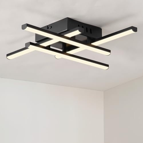 Sky angle LED-Deckenleuchte Unterputz-Kronleuchter Deckenlampe- Schwarz Moderne 3000 K Warmgelb Licht für Wohnzimmer Flure Schlafzimmer Küche & Arbeitszimmer (1005)