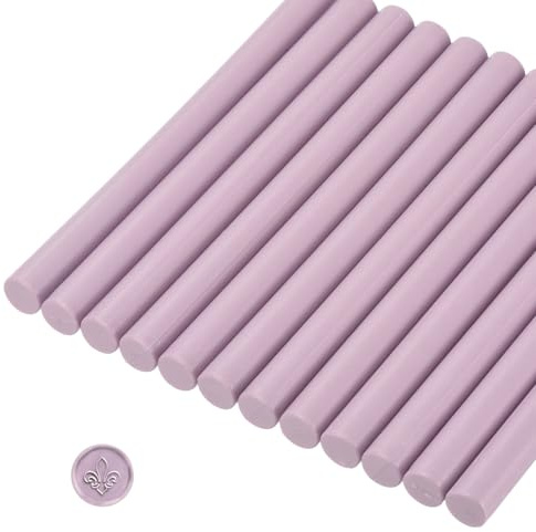 sourcing map 12 Pcs Dark Pink Cylinder Sealing Wax Stick Glue Gun Wax Seal Rod Craft Adhesive Waxing for Letter Seal Wax Stamp,Wedding Invitations, Packaging Decoration