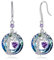 Tree of Life Earrings 925 Sterling Silver Dainty Amethyst Dangle Drop Gemstone Earring February Birthstone Fine Jewelry Birthday Christmas Gifts for Women Her