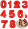 Velicber 9 Pièces Moules à Gâteau 3D en Silicone 0-8 Number Cake Moule Rouge Moule à Gâteau Chiffre Moule Forme Grands pour Mariages Mariage Anniversaires Fêtes