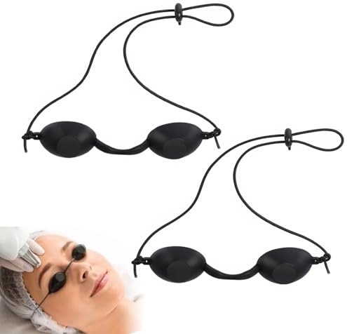 Solarium Brille, 2 Stück LED Schutzbrille, UV Solarium Schutzbrille, Solariumbrille Sonnenschutz Brille, für Sonnenbank Beauty Patienten Sonnenbrille LED Lichttherapie, Schwarz