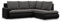 Mebligo - Ecksofa mit Schlaffunktion und 2 Bettkasten Dunkelgrau + Schwarz 230x89x200 (BxHxT) FORESTA - Rechts Eckcouch, Sofas & Couches, Couch L Form, Cauchsofa, Sofa Wohnzimmer, Ecke Sofa