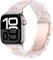Miimall Bracelet Compatible avec Apple Watch 38/40/41/42mm(Series 10), Strap Résine pour Apple iWatch 10 9 8 7 6 5 4 3 2 1 SE avec Métal Boucle en Acier Inoxydable Femme Fleurs Roses, Boucle Or Rosé