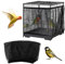 Jaula ajustable XL para pájaros, cubierta para jaula de pájaros, malla de nailon, para loros, periquitos, guacamayos, africanos, redondos, cuadrados, color negro