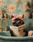 Malen nach Zahlen Erwachsene Schwarze Katze sitzt in der Badewanne und liest Zeitung DIY Malen nach Zahlen Kits auf Leinwand Acrylmalerei mit Pinseln Leinwand Geschenke Kunsthandwerk 40 x 50 cm