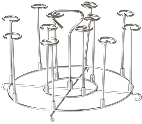 LAMMUSD Support à brochettes en acier inoxydable - 12 kabob en métal avec support vertical pour friteuse à air comprimé - Passe au lave-vaisselle - Pour viande/fruits de mer/légumes - Accessoires