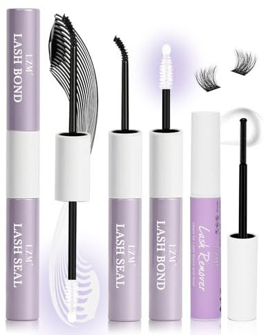 LZM Wimpernkleber Lash Bond and Seal &Entferner Langlebig Wimpernkleber 02 | Schwarz Wasserdicht Wimpern Kleber Extensions Sichere Formel Bond And Seal Lash Glue and Remover Kit