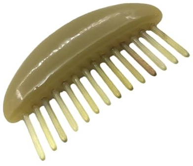 Gogogmee Massagekamm mit Breiten Zinken Haarmassagegerät aus Horn Kreative Massagebürste für Haartypen ob Nass oder Trocken Reinigt Kopfhaut Lindert Juckreiz Verleiht Haar Glanz