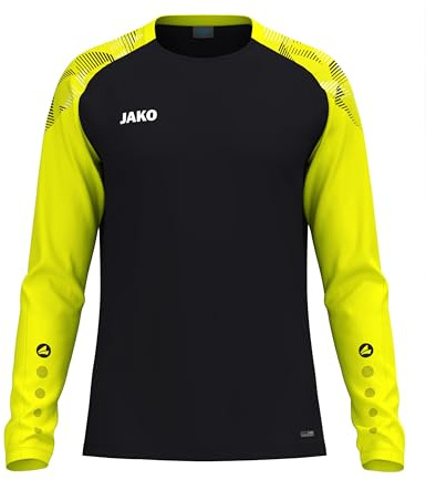 JAKO Unisex Longsleeve-Shirt Sonic, schwarz/Neongelb, XXL