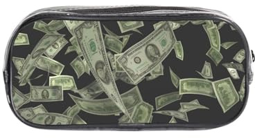 GSGCSBYMLG Dollar Sign Money Printed Transparent Pencil case Pencil Bag Portable Stationery Bag