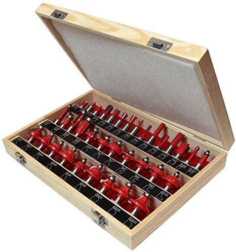 Faithfull FAIRBS35 1/2 inch TC Router Bit Set of 35 with storage case 1/2in shank