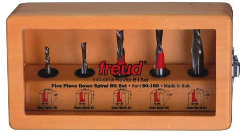 Freud 5 Piece Down Spiral Bit Set (90-160)