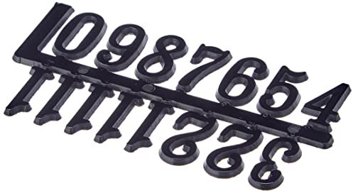 Rayher Uhrenziffern, schwarz, 20 mm, Kunststoff, selbstklebend, Ziffern für Uhren, Zahlen für Uhren, 8932200