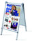 FRANKEN Plakatständer Kundenstopper A1 mit Klapprahmentechnik, freistehend, doppelseitig, Aluminiumrahmen, Outdoor PRO, BS1309