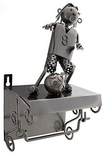 BRUBAKER Toilettenpapierhalter 'Fussballer' aus Metall - Höhe ca. 28 cm