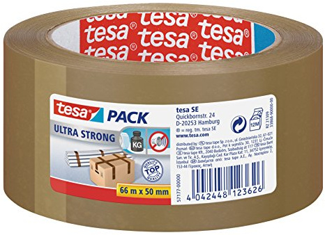 tesa Packband Ultra Strong, beste Qualität, braun, 66m x 50mm