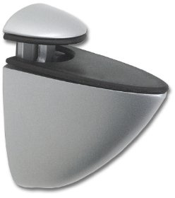 Glastablar-Klemmträger Oval, Glas 3-15 mm, Zinkdruckguss Edelstahl Effekt