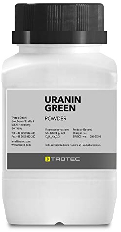 TROTEC Uranin Green 100 g Fluorescein | Markierungsfarbstoff I Leckortung I Leckageortung I Dichtheitsprüfung I Wasserfärbemittel I Färbemittel I Pulver