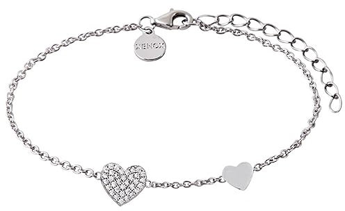 XENOX XS2783 Damen Armband Herz Love Story Sterling-Silber 925 Silber weiß Zirkonia 20 cm