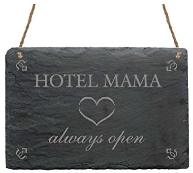 Schiefertafel HOTEL MAMA - mit MOTIV Haushalt Dekoschild Dekoration