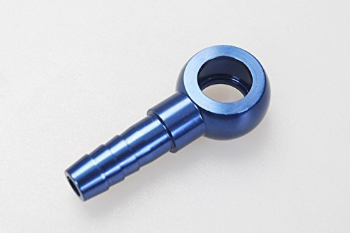 Autobahn88 Aluminium eloxierter Kraftstoffadapter - M12 12mm Banjo auf 8mm (5/16) Barb Adapter, für Bosch 044 Kraftstoffpumpe (blau)