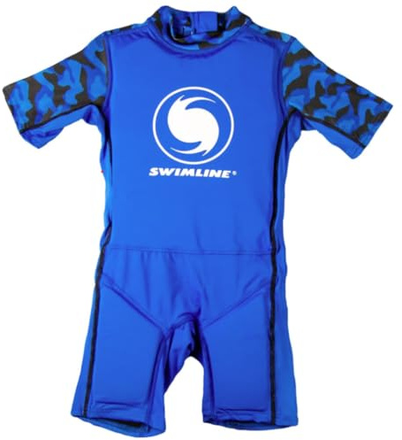 SWIMLINE Buoyant Zip-Up Swim Trainer Vest – Floating Life Jacket Suit for Toddlers and Young Children Ages 2–6, Medium 30-45 lbs, Boys, Blue