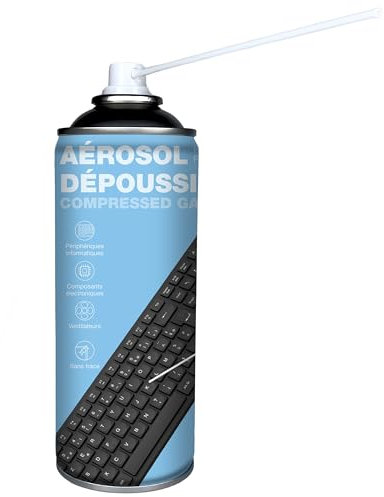 APM 570057 - Aérosol Air Sec - Nettoyage PC - Dépoussiérant Ordinateur - Aérosol Comprimé Nettoyage PC - Nettoyant Clavier - Nettoyant Ordinateur - Aérosol Souffleur PC - Contenance 400 ml