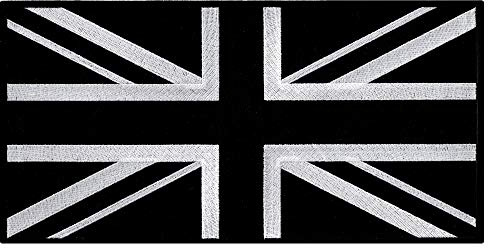 Large Black Union Jack Embroidered Patch British Flag UK Great Britain Iron-On