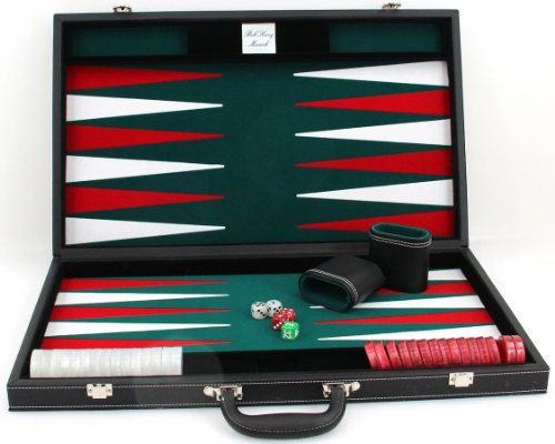 Ludomax Großer Backgammon Turnier Koffer Edle Ausführung mit Gravur, Geschenk Idee