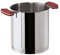 Sambonet 12'O'Clock Red Pentola Ø 20 cm, Acciaio Inox 18/10, Manici Antiscottatura in Silicone Rosso, con Interno Graduato