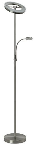 Trango 1515 LED Stehlampe 2-flammig mit LED Modulen Serie *MOTHER-SON* I 24 Watt stufenlos dimmbar I satiniertes Glas Lampenschirm I Höhe ca. 1800mm schwenkbar & drehbar I modern & chic I Stehleuchte