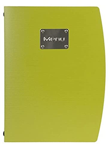 Securit MC-RCA4-GR Speisekarten-Mappe Rio Menu, DIN A4, GrN | Flexibel und wasserfest - Erweiterbar bis 40 Seiten - Elastisches Bandsystem