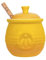 Creative Co-Op DA4177 Pot with Lid & Wood Honey Dipper, Stoneware, Yellow