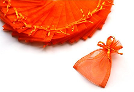 Schnoschi 25 Stück Organzabeutel Organzasäckchen 10 x 7,5 cm orange