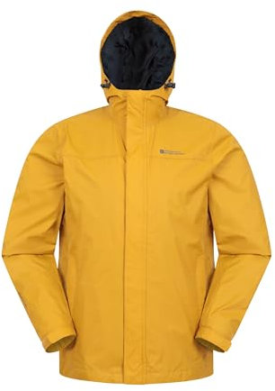 Mountain Warehouse Torrent Mens Waterproof Rain Jacket - Waterproof & Lightweight Raincoat with Taped Seams, Zipped Pockets - For Spring Summer Travelling & Outdoors Mustard XS