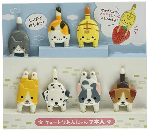 トルネ Torune Food Picks Bento-Lunchbox, Katzen, Kunststoff, Gemischt, About 2-2.5 inches