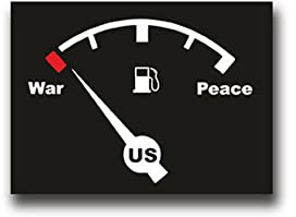 Aufkleber/Sticker Benzin War Peace Frieden Tankanzeige Spritpreise 10x7cm A933