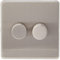 AET SL2GDIM4 Screwless Satin Chrome Flat 2 Gang Dimmer 400W, 400 W