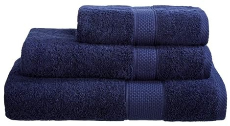 Linens Limited - Hand Towel for Bathroom and for Kitchen, Great as Face Towel, Guest Towel, and More, Turkish Cotton, Soft and Luxurious, Super Absorbent, Machine Washable (Navy Blue)