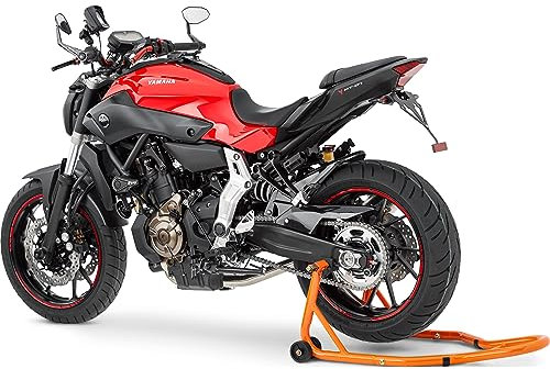 Hi-Q Tools Supporto di montaggio Supporto per moto Cavalletto posteriore per sollevamento, regolabile in larghezza, per lavori di manutenzione/montaggio, utilizzabile per quasi tutte le moto fino a 300 kg